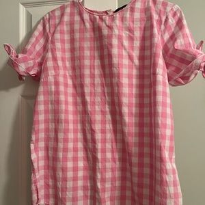 Banana Republic pink & white gingham top